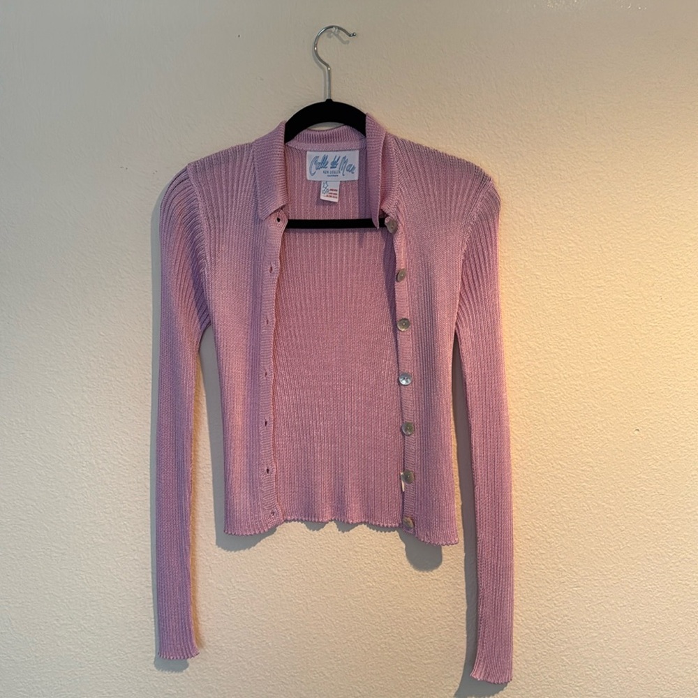 Pink Cardigan Sweater